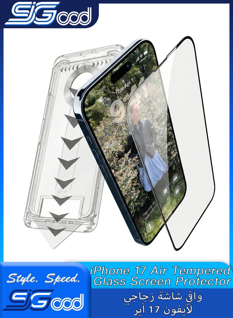 SIGood 1 Pack iPhone 17 Air Screen Protector, Military-Grade Shatterproof, 9H Hardness, 99% HD Clear, Bubble-Free, Anti-Fingerprint, Anti-Oil, Full Coverage Tempered Glass with Auto Dust-Elimination Easy Installation - Image 1